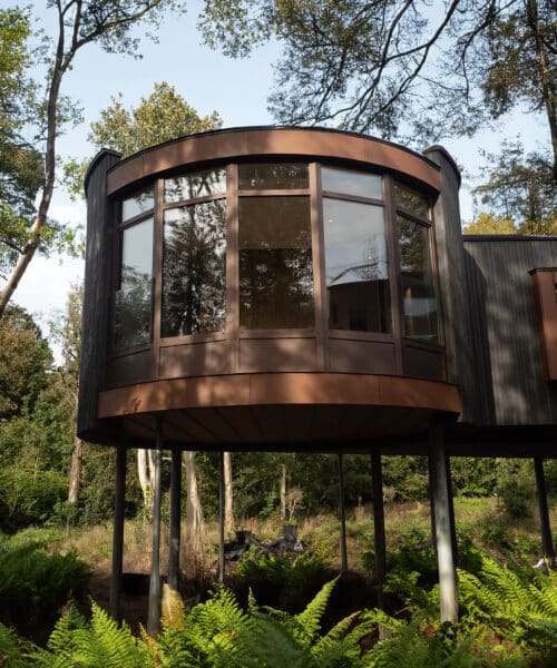 Exterior detail of Tree House, a Para 84 energy efficient passive house. Another grand design by Hawkes Architecture.