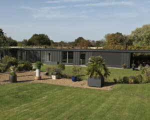 Walled garden, a contemporary new build within a grade II Listed walled garden, designed by Hawkes Architecture.