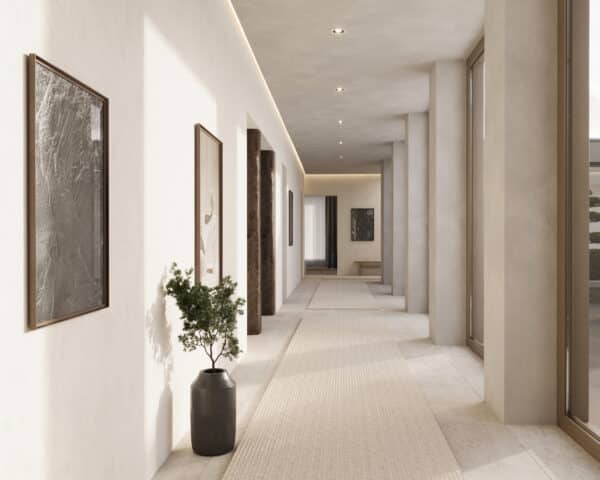 Interior hallway at Greystone, a Para 84, energy efficient passive house. Another grand design by Hawkes Architecture.