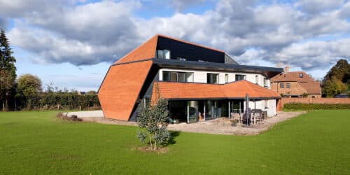 Garden view of Canon Orchard. A Para 79 energy efficient passive house. Another grand design by Hawkes Architecture.