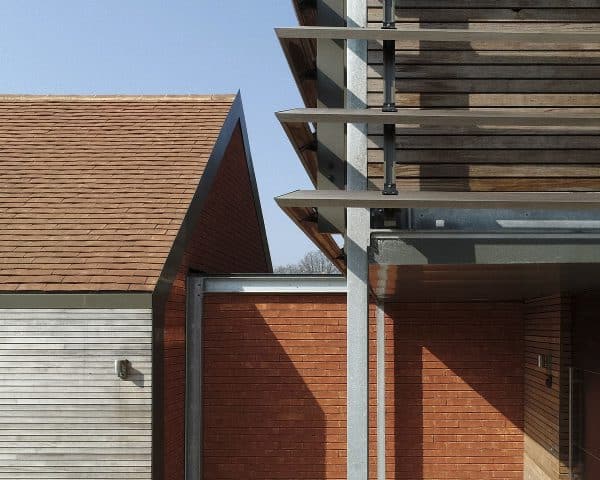 Exterior detail of Echo Barn, a Para 55 energy efficient passive house. Another grand design by Hawkes Architecture.