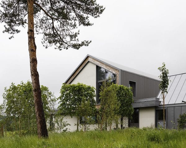 Side elevation at View Point, a Para 55 energy efficient passive house. Another grand design by Hawkes Architecture.