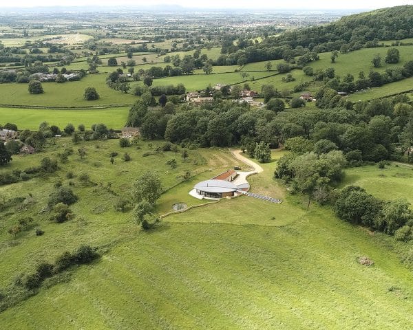 Aerial view of Headlands, a Para 55, energy efficient passive house. Another grand design by Hawkes Architecture.