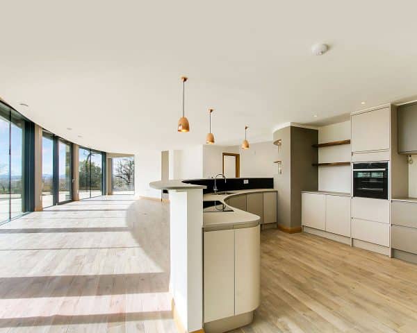 The kitchen at Headlands, a Para 55, energy efficient passive house. Another grand design by Hawkes Architecture.