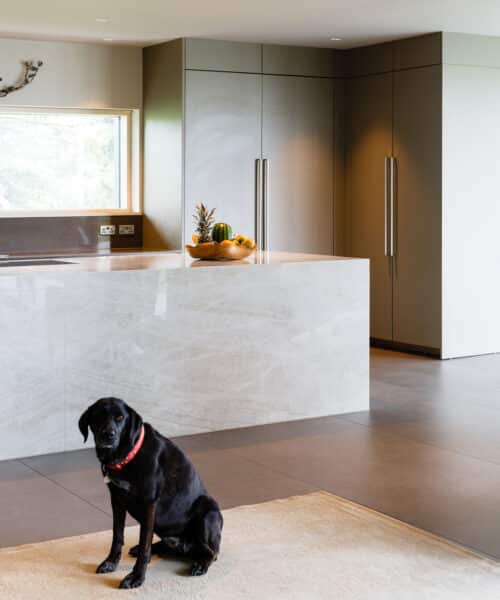 The kitchen at View Point a Para 55, energy efficient, passive house. Another grand design by Hawkes Architecture.