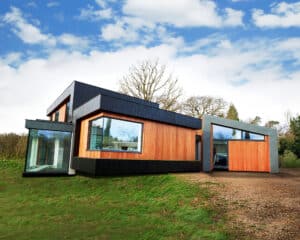 South view of Meadow View, a PPS 7 energy efficient passive house. Another grand design by Hawkes Architecture.