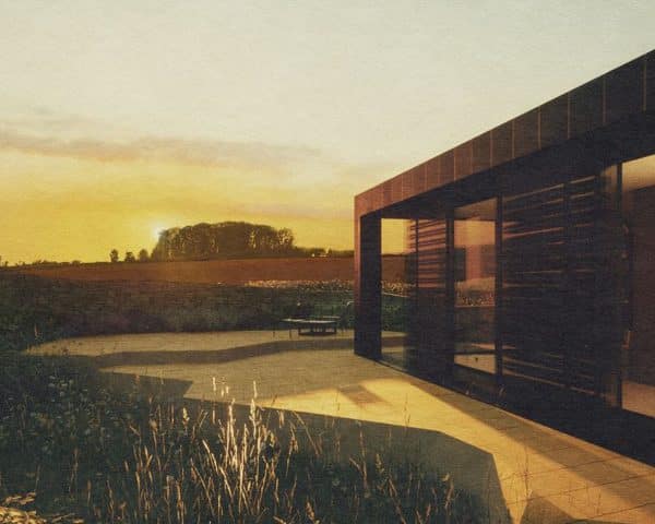 Sunset at Tunwold, a Para 84, energy efficient passive house. Another grand design by Hawkes Architecture.