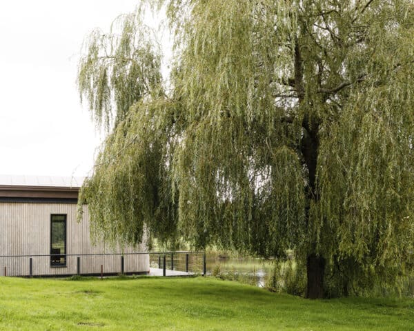 Side elevation at Lake House, a Para 79 energy efficient passive house. Another grand design by Hawkes Architecture.