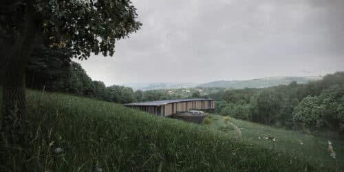 Nestled within the hollow at Lilley Brook, a Para 84, energy efficient passive house. Another grand design by Hawkes Architecture.