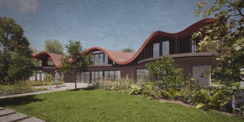 Entrance to The Glades, a Para 84 energy efficient passive house. Another grand design by Hawkes Architecture.