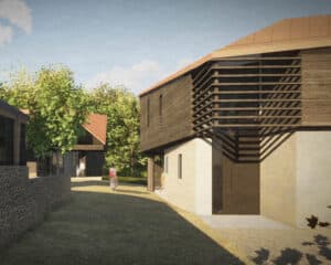 The live/work units in our North Kent multi-unit Para 84 proposal. A Para 84 energy efficient passive house. Another grand design by Hawkes Architecture.