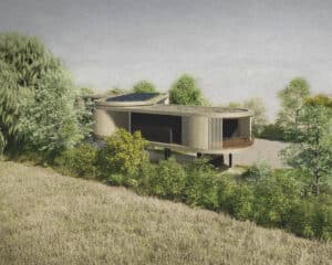 Martins Farm Ariel View. Another grand design by Hawkes Architecture.