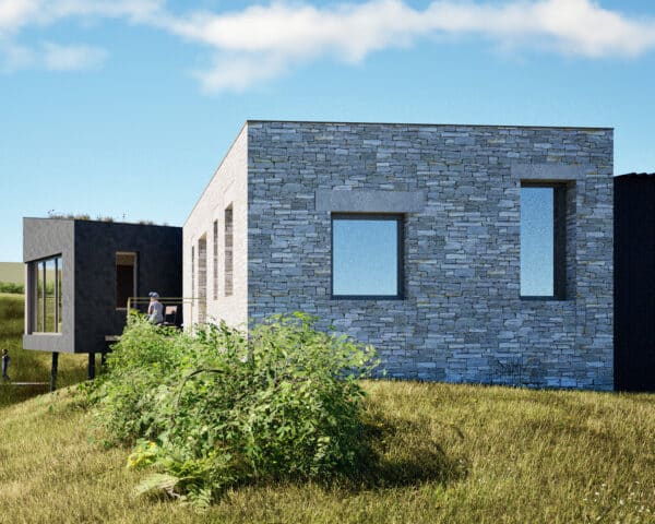 Para 84 house overlooking a pond in rural Devon. Another grand design by Hawkes Architecture.