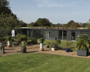 Walled garden, a contemporary new build within a grade II Listed walled garden, designed by Hawkes Architecture.