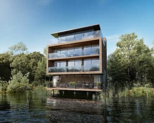 Cotswold Waters. Lighthouse type 4 bedrooms, 2,907sq.ft. 270m2 All rooms have access to balconies that overlook the lake.