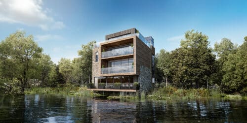 Cotswold Waters. Skygarden type 5 bedrooms, 2,745sq.ft. 255m2 All rooms have access to balconies that overlook the lake.